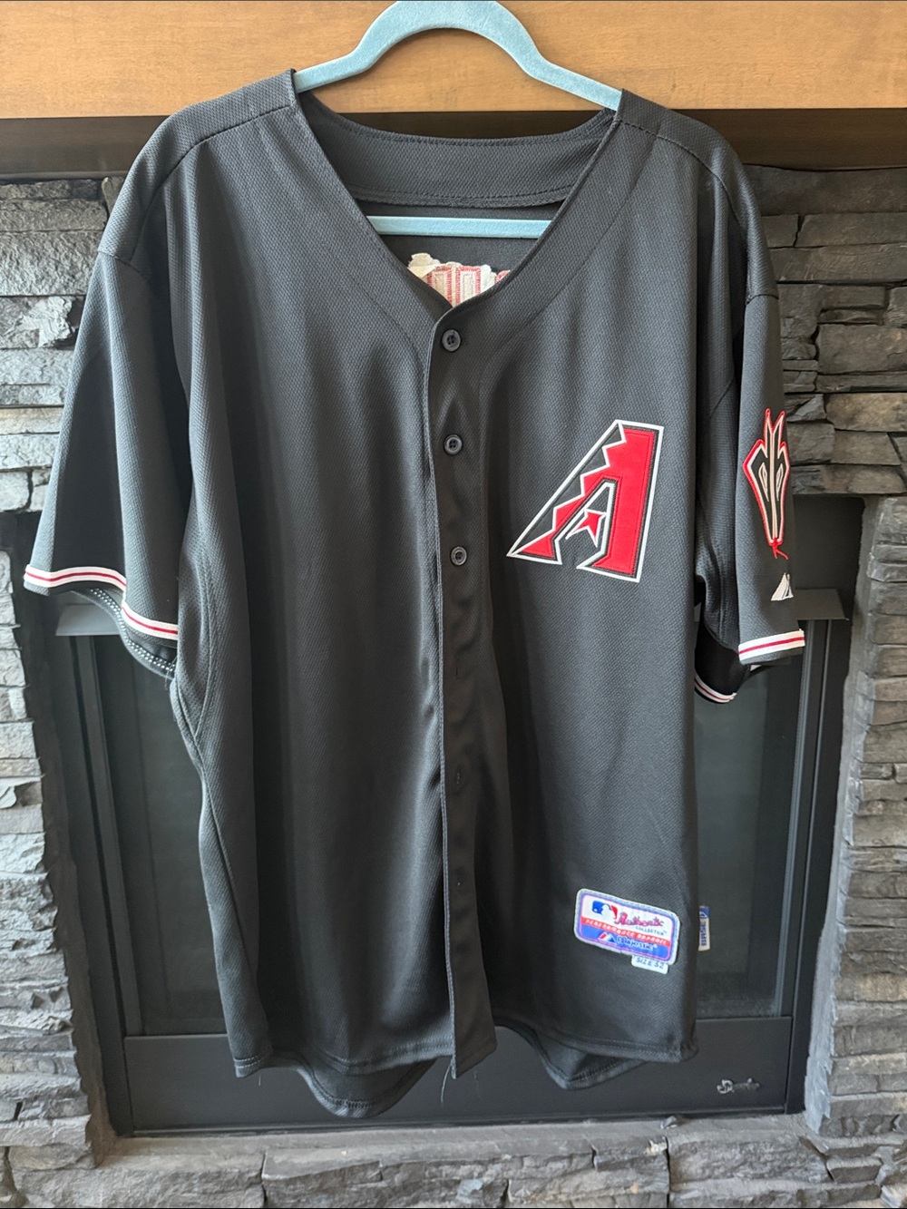 Majestic Black and Red Arizona Diamondbacks Kids Button-Front Jersey